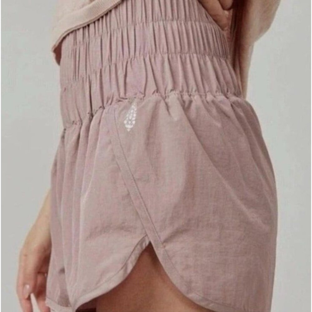 FP Movement The Way Home Shorts Mauve Purple High Waisted Smocked Athletic S